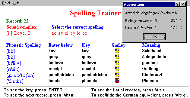 aurint-Software / English Spelling Trainer / English-German Version